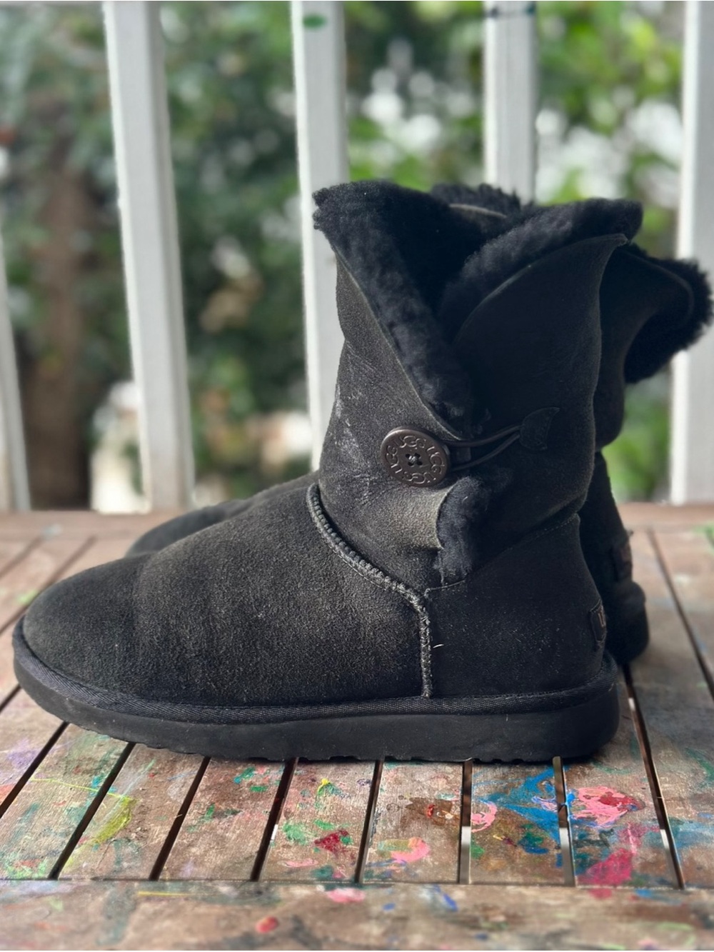 UGG Australia Genuine Leather/ Sheepskin Bailey Button Boot